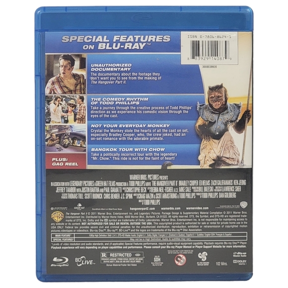 The Hangover Part II Blu-Ray Disc & DVD Warner Brothers 2011 - Picture 3 of 3